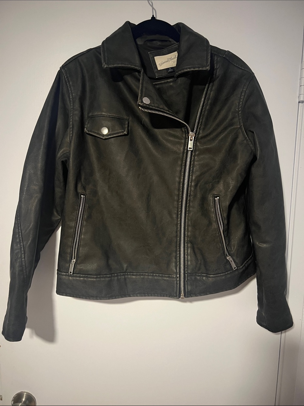 Classic Black Leather Moto Jacket - Women